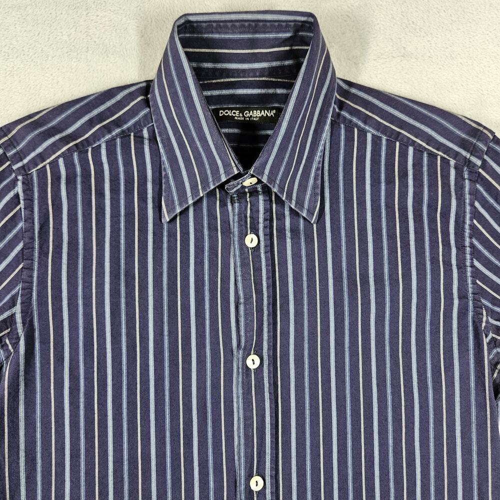 Dolce & Gabbana Dress Shirt Mens 15 3/4 Button Down Long Sleeve Striped‎ Wedding